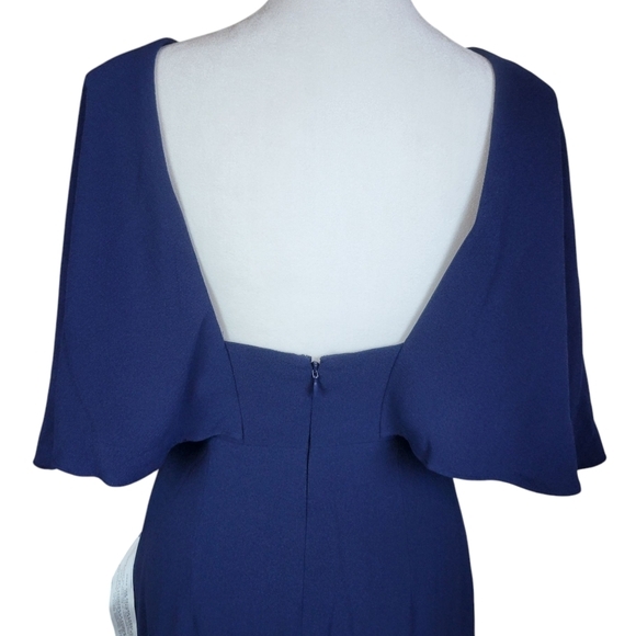 Dress the Population Dress Womens XS Navy Louisa Flutter Sleeve‎ Sheath V Neck - Picture 7 of 13